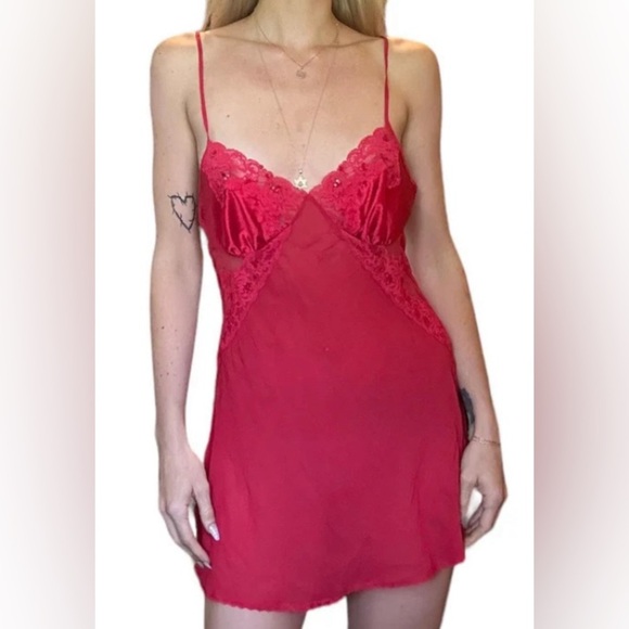 NWT Vintage Y2K Silk Victoria’s Secret Babydoll Pink Tag Sexy Sheer Set Thong - Picture 1 of 16